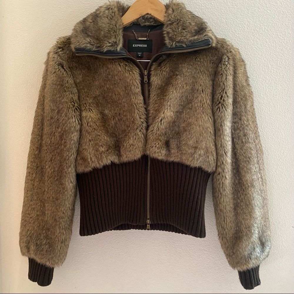 Express | Faux Fur Jacket, Size M